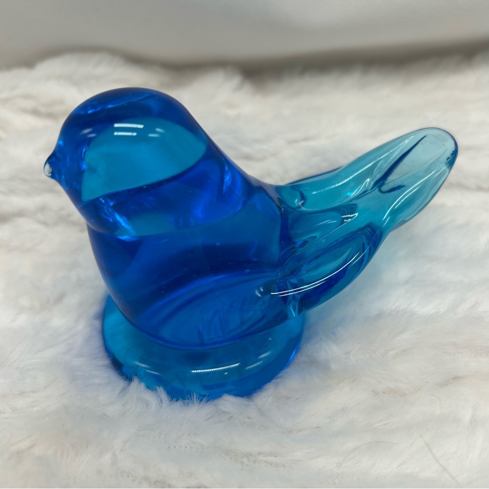 Vintage Leo Ward 1992 SIGNED Bluebird of Happiness Titan Glass Collectible